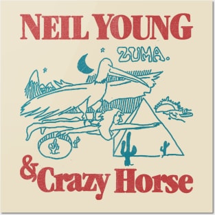 classic 70s vintage neil young & crazy horse fanmade Posters and Art
